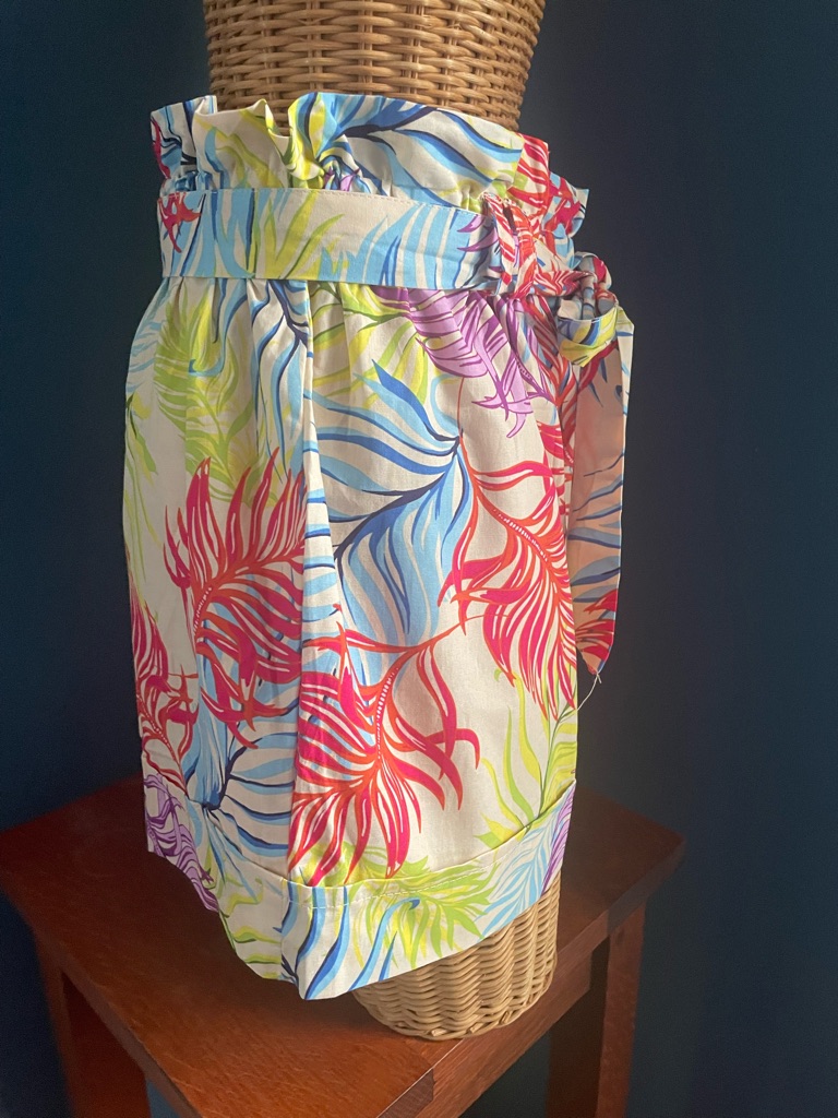 New Look Paper Bag Shorts Cotton Tropical Multi Colored Print Size Medium — image 5 of 8